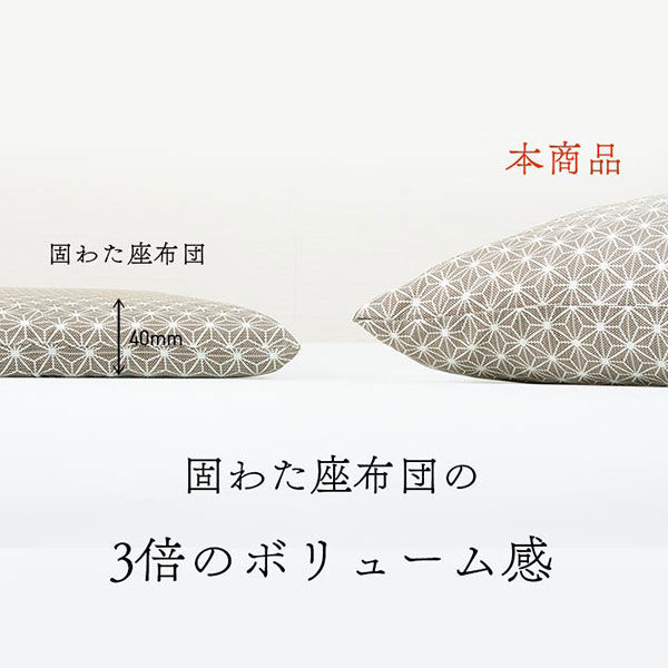 イケヒコ 座布団 銘仙判 日本製 『錦』 ベージュ 約55×59cm 1セット（2