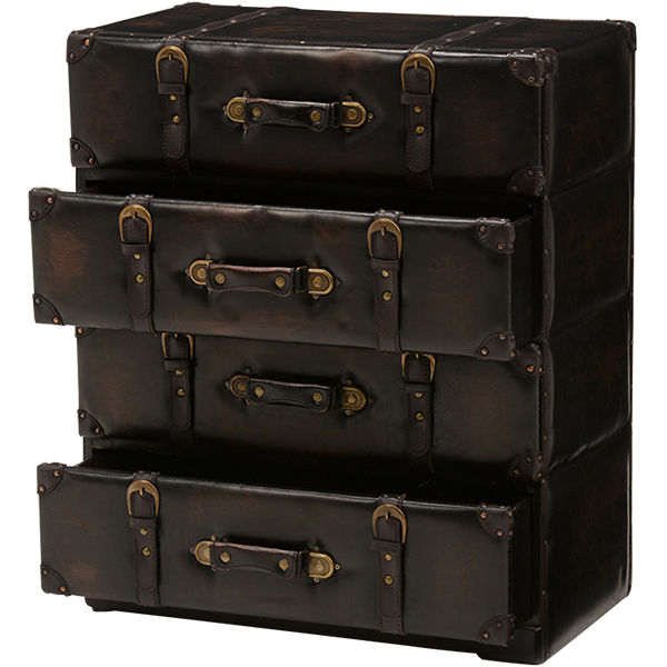 軒先渡し】萩原 チェスト MCH-6014DBR ダークブラウン （約）幅61×奥行