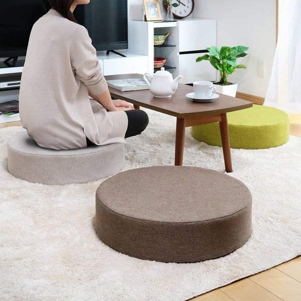 円型クッション2点セット　低高反発 クラスアップ フロアクッション 直径50cm 円形 低反発 高反発