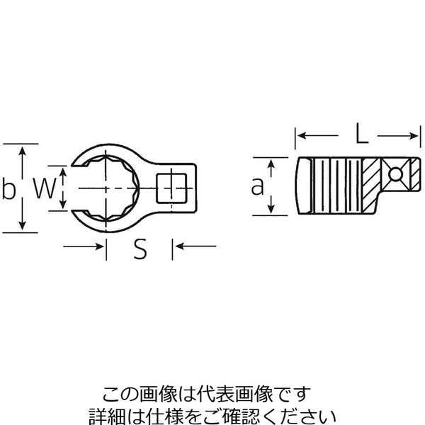 エスコ 1/4”DRx10mm [CROWーRING]スパナ EA617YU-10 1個（直送品