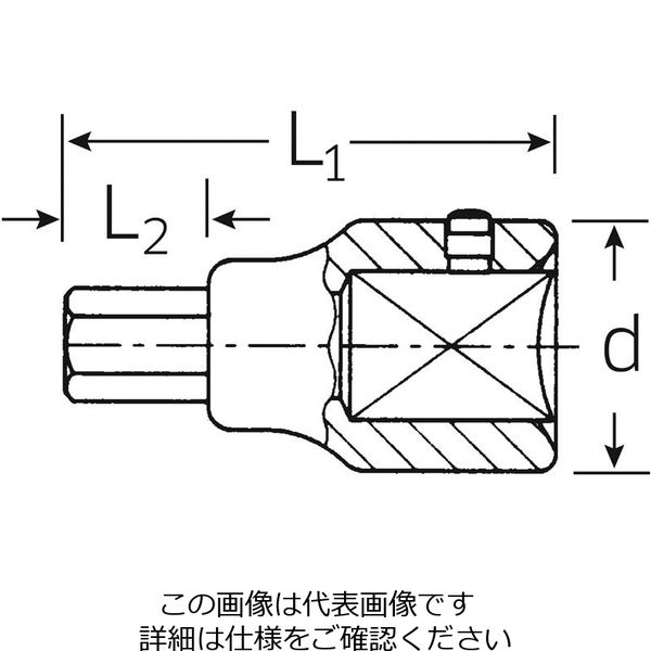 エスコ 3/4”DRx14mm [INHEX]ビットソケット EA617WD-14 1本（直送品