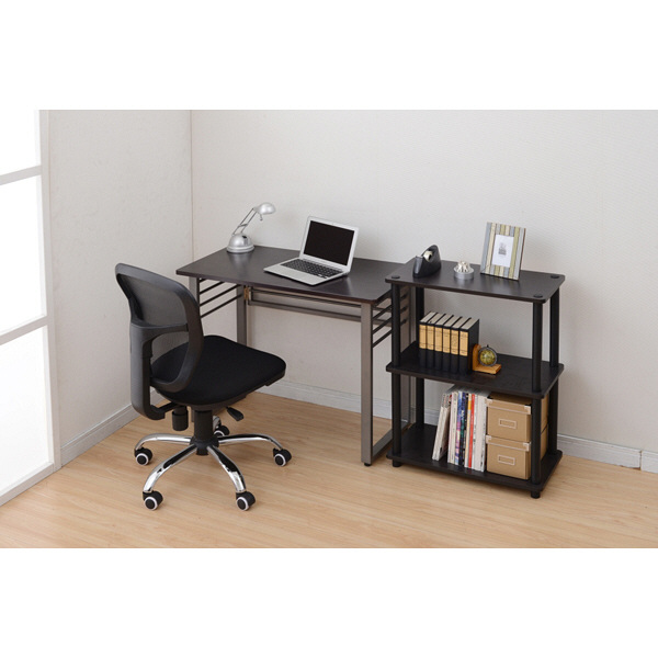 YAMAZEN システムラック 3段 ダークブラウン/ブラック （直送品