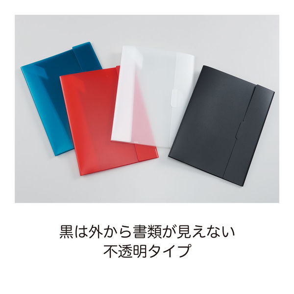 キングジム ホルサック クリアーホルダーファイル 黒 12枚収納 6191Wクロ 1冊