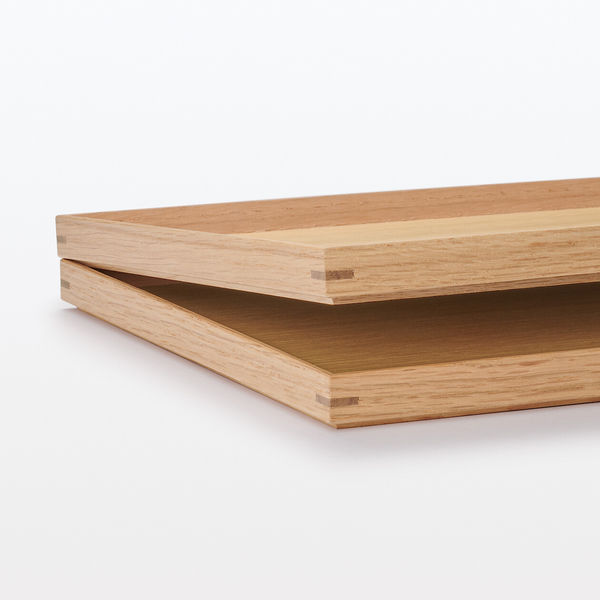 無印良品 木製 角型トレー 約幅35×奥行26×高さ2cm 6個 良品計画 - アスクル