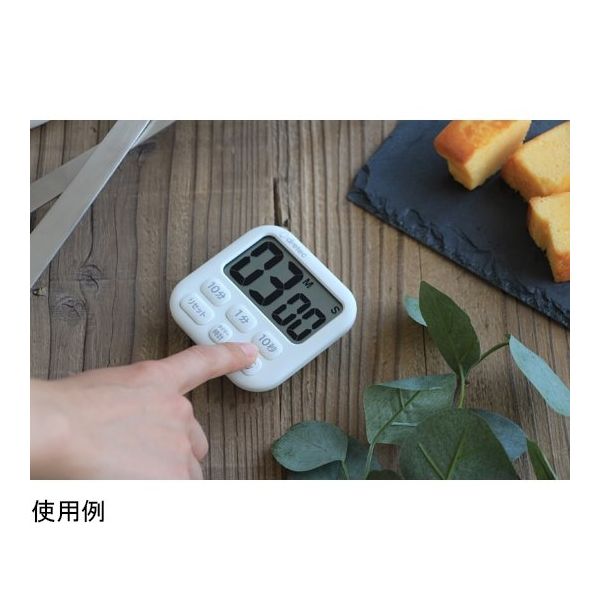 ドリテック 大画面タイマー ポポラ6 ホワイト T-592WT 1個 64-9097-99