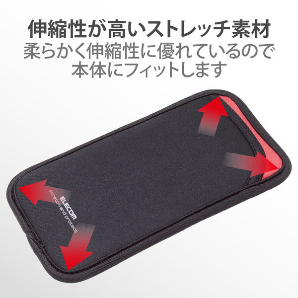 スマホポーチ 1台収納 Lサイズ スリップインタイプ 背面ポケット付