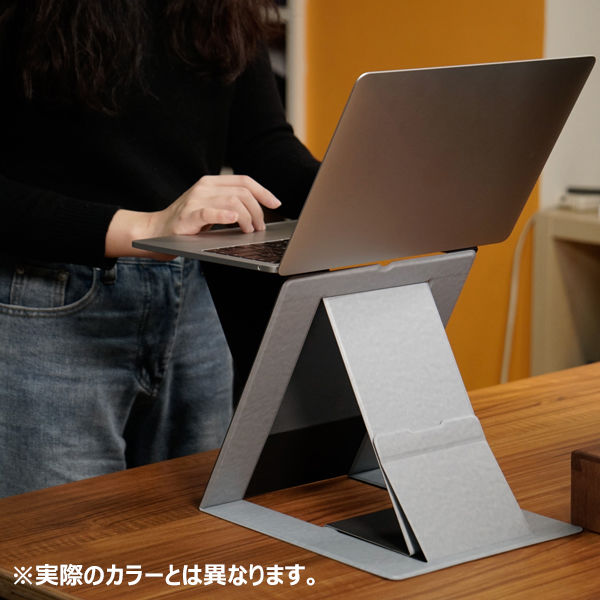 ノートPCスタンド MOFT Z スタンディングデスク&スタンド 極薄・軽量折りたたみ ブラック MS015-1-BK-01