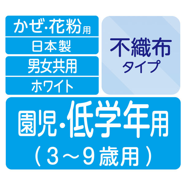 超立体マスク 遮断 子ども用 ホワイト 1セット（20枚入×3袋）ユニ ...