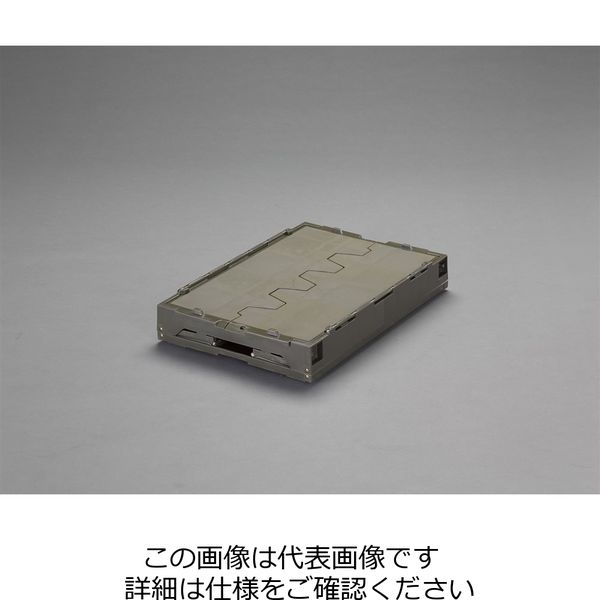 エスコ 649x439x327mm/76.2L 折畳コンテナ(OD/蓋・扉付) EA506AA