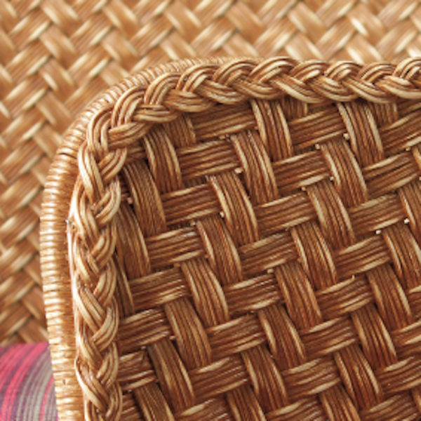 軒先渡し】オリバー 肘付きラタンチェア ファブリック ブラック S・CI