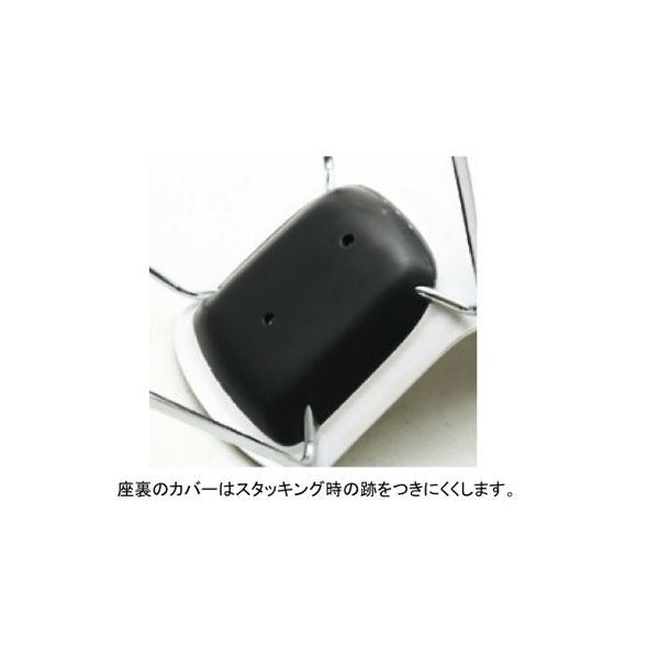 軒先渡し】オリバー スチールチェア シルバー色キャスター脚 白 軒先渡し】オリバー スチールチェア シルバー色キャスター脚 白