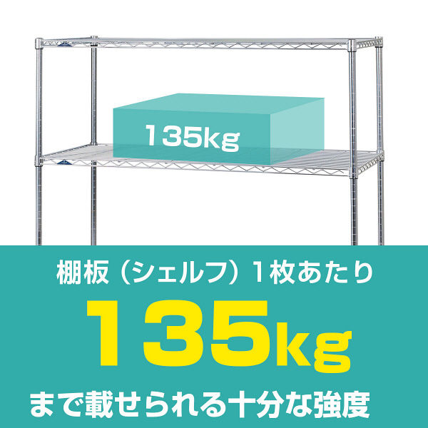 ルミナス ポール径25mm セット品 スリムスチールラックN 4段 幅610×奥行460×高さ1510mm 1台（直送品）