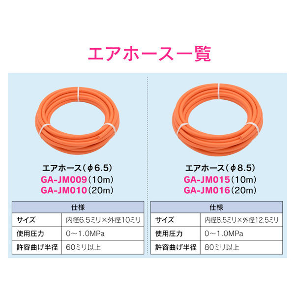 カクダイ ガオナ エアホース 内径8.5ミリ×外径12.5ミリ 10m GA-JM015 1巻（直送品） - アスクル