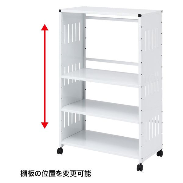 サンワサプライ ファイルワゴン 大 幅700×奥行355×高さ1124mm ホワイト