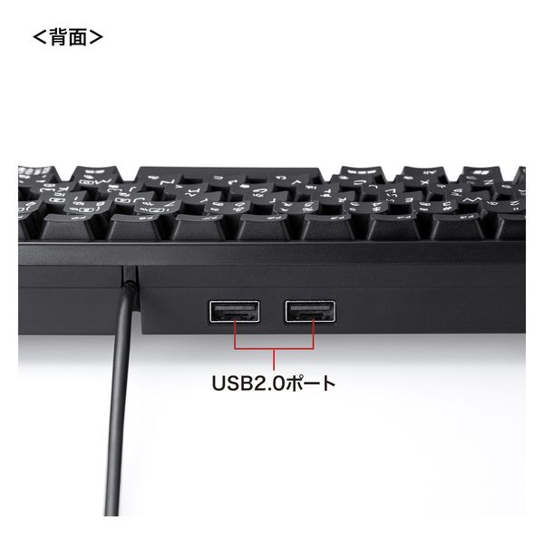 サンワサプライ USBハブ付コンパクトキーボード SKB-KG3UH2BK 1個