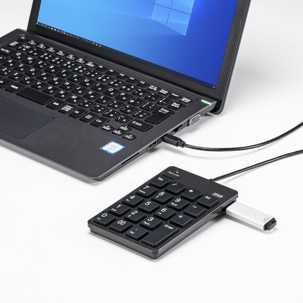 サンワサプライ USBテンキー（Type-Cコネクタ・USB2.0ハブ付き） NT-18CUHBK 1個 - アスクル
