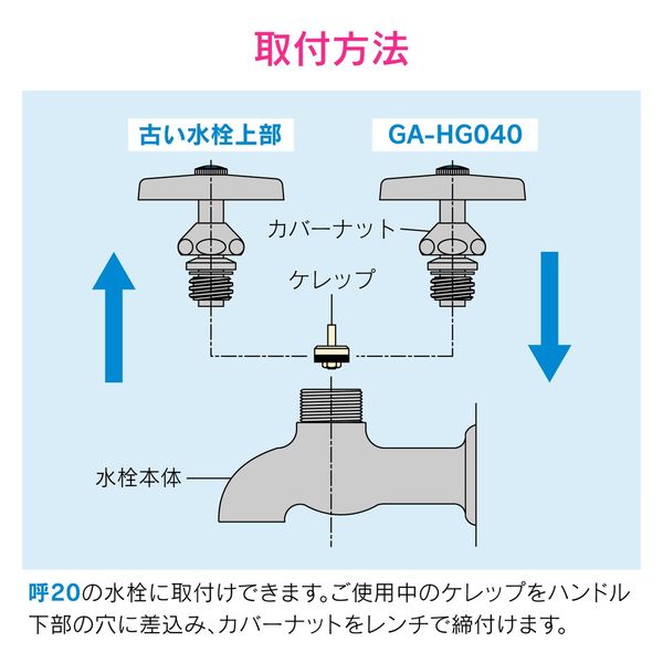 カクダイ GAONA GA-HG040 水栓上部呼20交換・補修 1個（直送品