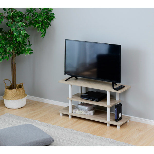 YAMAZEN システムラックTV台 80幅 RYWTVE-8030(OAK3/WH) 1台（直送品