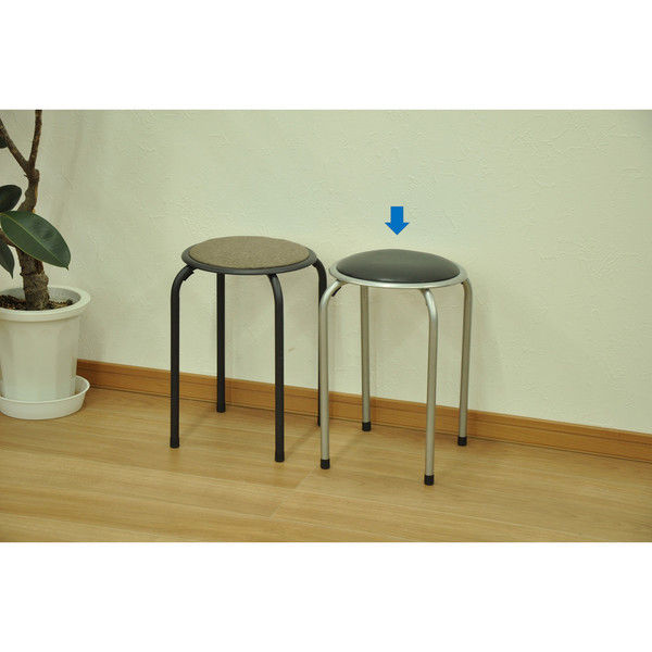 アスクル　グレーのスタッカブルスツール×10脚セット アスクル グレーのスタッカブルスツール×10脚セット パイプ椅子