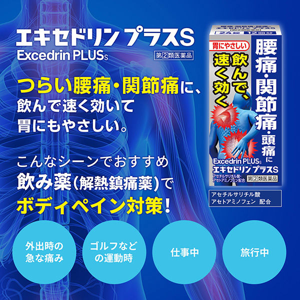 エキセドリンプラスS 24錠 ライオン 飲み薬 解熱鎮痛薬 頭痛 月経痛