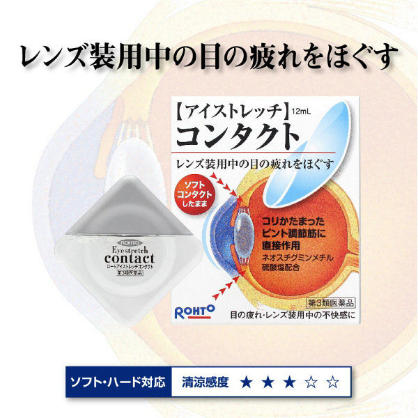 注目の福袋! ロートアイストレッチコンタクト 12ml コンタクト対応 ロート 目薬