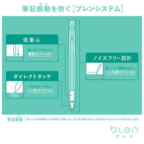 ボールペン替芯　ブレン単色用　NC-0.5mm芯　青　10本　RNC5-BL　ゼブラ