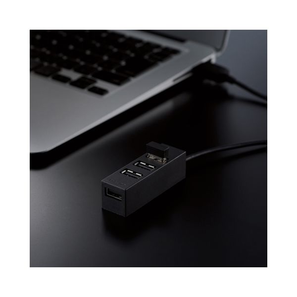 USBハブ USB2.0 4ポート 機能主義 バスパワー 100cm U2H-TZ427BBK エレコム 1個 - アスクル