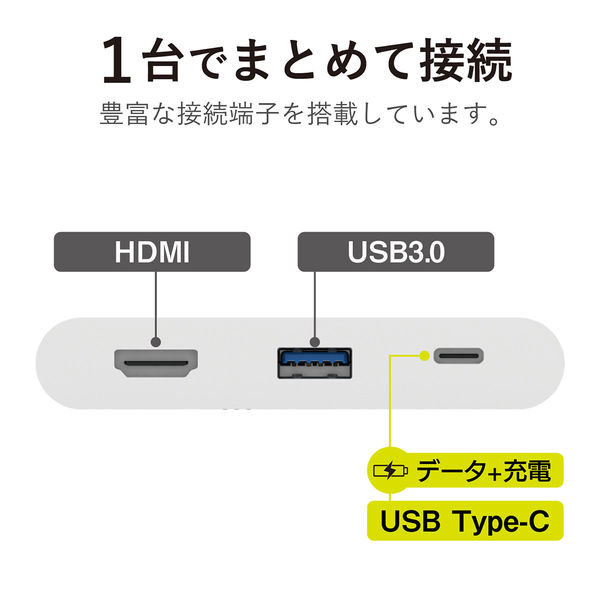 エレコム DST-C06WH ホワイト USB/Type-C接続モバイルドッキングステーション