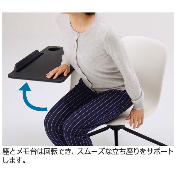 設置込】コクヨ オールインワン ミーティングチェア メモ台付 背