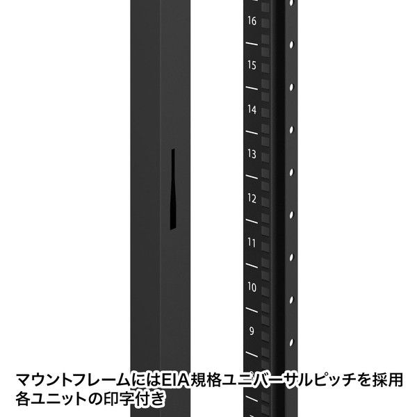 サンワサプライ 19インチサーバーラック パネルなし（18U） 幅600×奥行