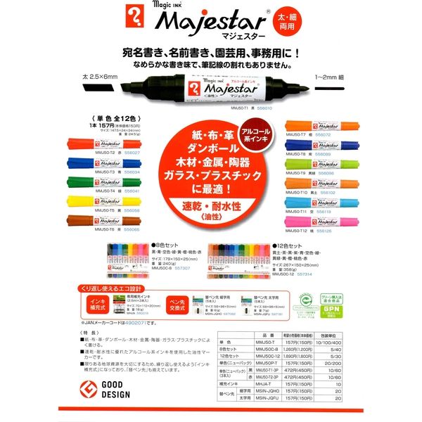 寺西化学工業 マジェスター・アクアテック共通替ペン先 5本入 太字用