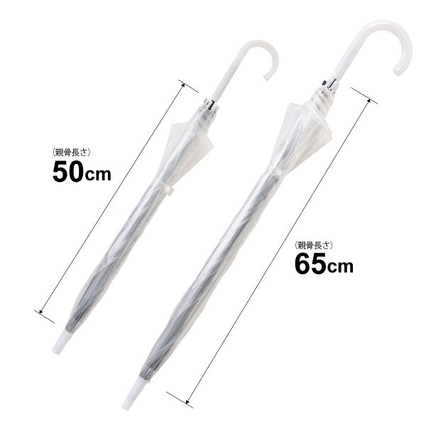 新品ワンタッチビニール傘 65cm ワンタッチビニール傘 65cm NK-2 1セット（6本） - アスクル