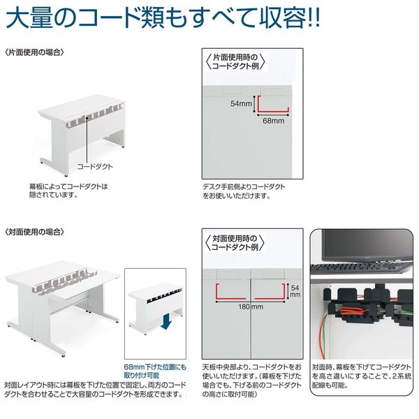 組立設置込】コクヨ iSデスク 片袖 A4タイプ 幅1100×奥行600×高さ720mm