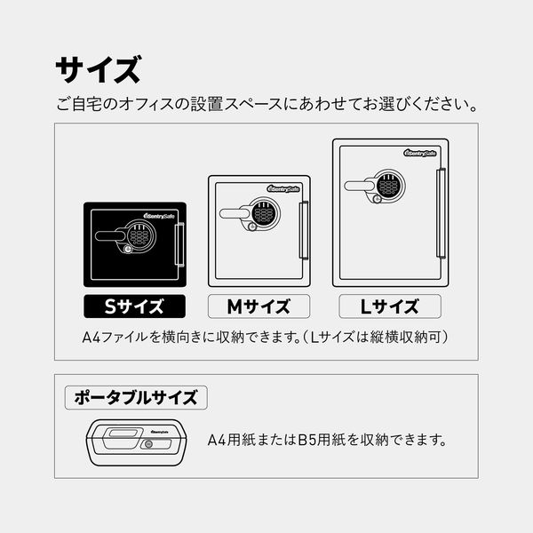 セントリー ビッグボルトシリーズ テンキー式耐火・耐水金庫（1時間耐火） 22.8L ブラック 幅415×奥行491×高さ348mm JFW082  （直送品）