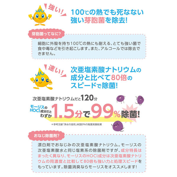 森友通商 除菌モーリス 弱酸性次亜塩素酸水 400mL 1セット（6個 ...