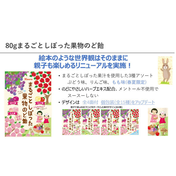 まるごとしぼった果物のど飴 80g 1セット(1袋×6) カンロ 飴 まるごとしぼった果物のど飴 80g 1セット(1袋×6) カンロ 飴