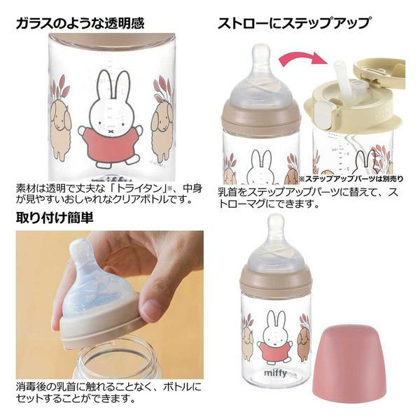 リッチェル ミッフィー おでかけミルクボトル プラスチック製ほ乳びん 0-3ヵ月頃 4945680200721 1個（直送品） - アスクル