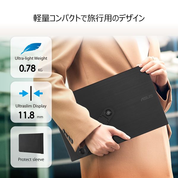 ASUS 15.6インチモバイルモニター ZenScreen MB166CR 1台 - アスクル