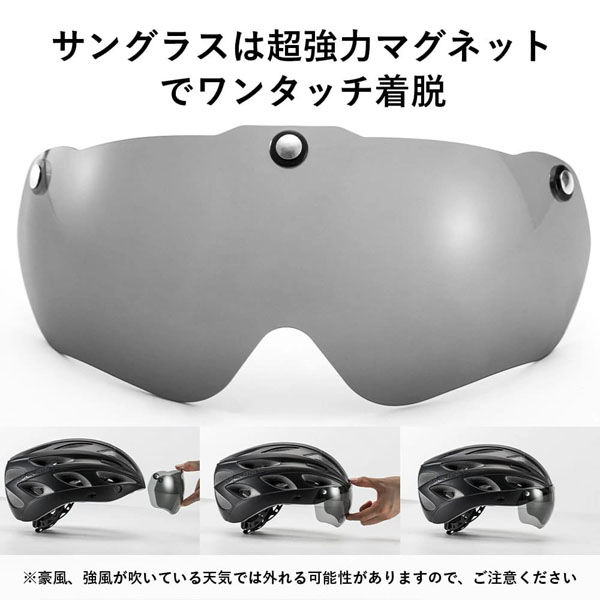 ロックブロス 自転車用サングラス付きヘルメット(TT-16-W ロックブロス 自転車用サングラス付きヘルメット(TT-16-W
