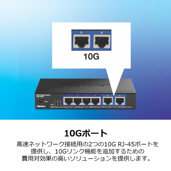 TRENDnet 5/10G マルチギガスイッチングハブ 6ポート 専用AC