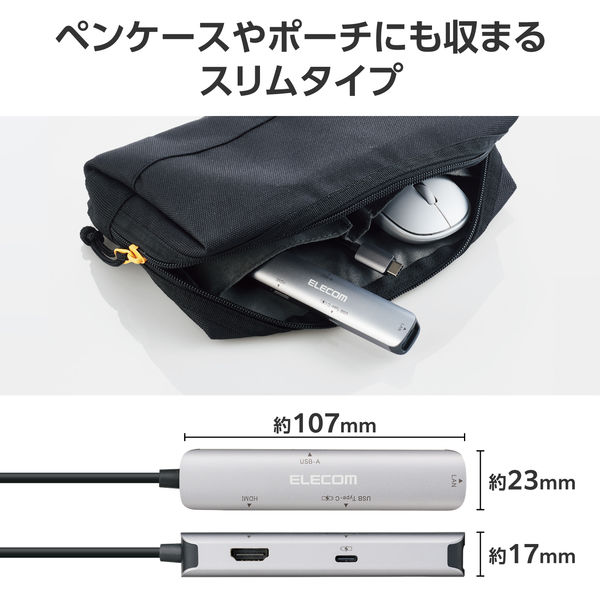 ドッキングステーション タイプC ハブ 4in1 HDMI LAN USB-A USB