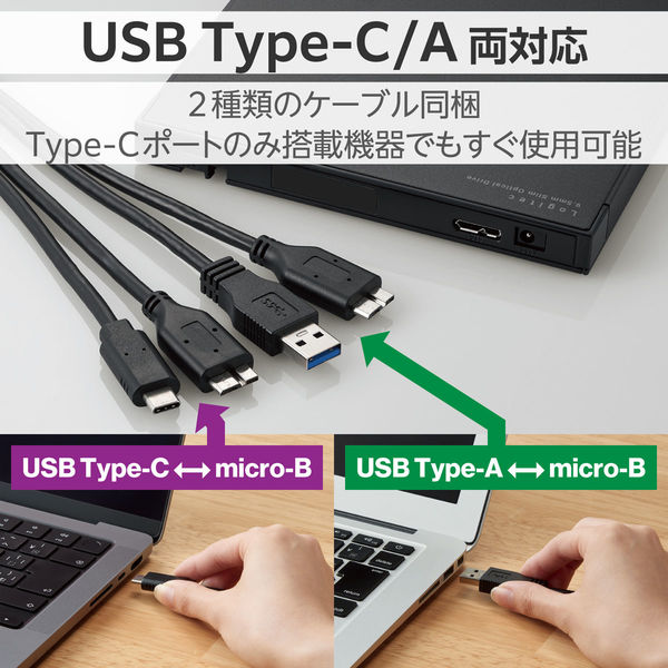 ブルーレイドライブ 外付け USB3.2 再生 書き込みソフト付 ブラック LBD-PWB6U3CSBKE ロジテック 1個（直送品） - アスクル