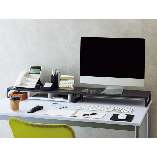 リヒトラブ 机上台 幅590mm ロータイプ マットブラック A7332