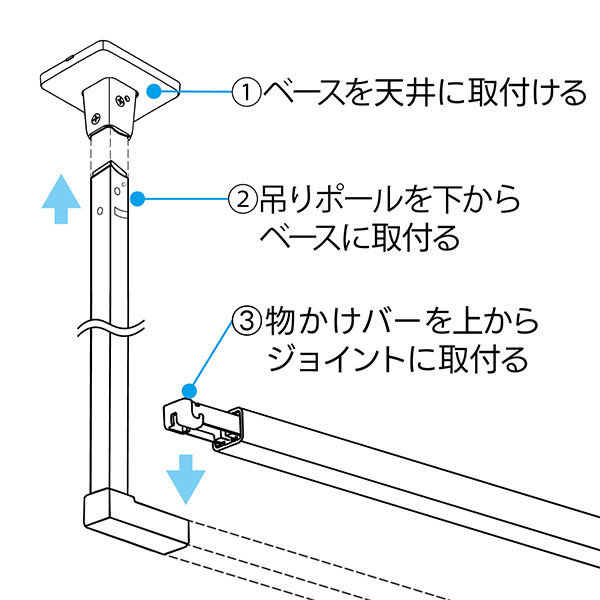 川口技研 ホスクリーンBAR型 ホワイト BAR1-6018-W 1セット(3組