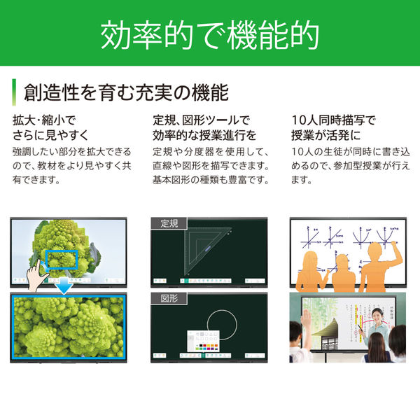 【設置込】アイリスオーヤマ 電子黒板スタンドセット 75インチ 教育施設向け インタラクティブボード IB-75UHD02B 1台 1台（直送品） アイリスオーヤマ 1台