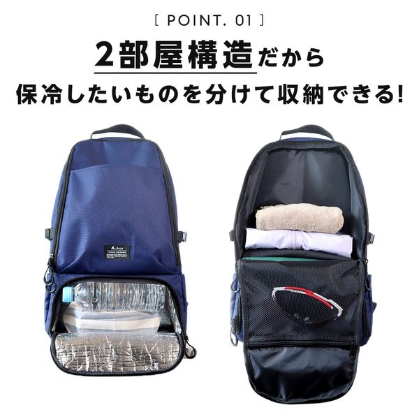 アイメディア 保冷温スペース付レジャーリュック ネイビー アイメディア 保冷温スペース付レジャーリュック ネイビー
