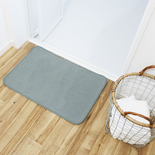 オカトー 洗える吸水バスマット Saran 40×60 グレー 1枚 - アスクル