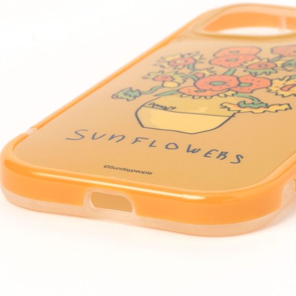 世界の名作）フレームカラーiPhoneケースiPhone13/14 ひまわり