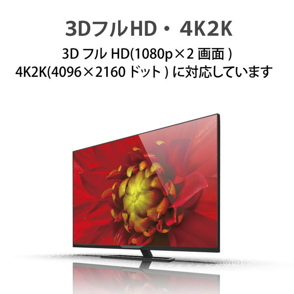 エレコム HDMIケーブル HDMI1.4 スーパースリム 4K/30Hz 2m 黒