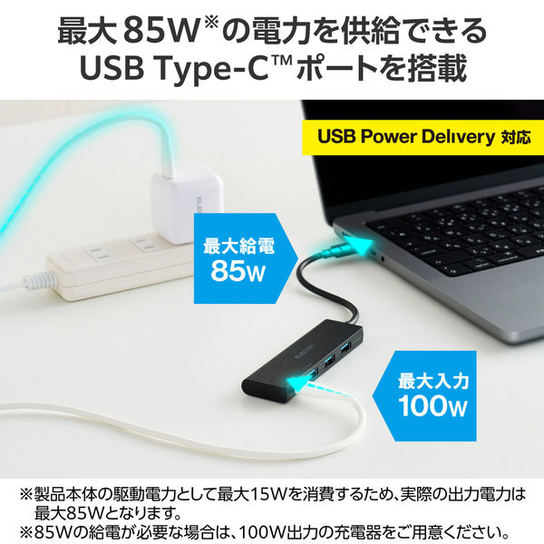 ⭐️iBUFFALO USB2.0ハブ 8ポートDualバスパワーモデル ブラック